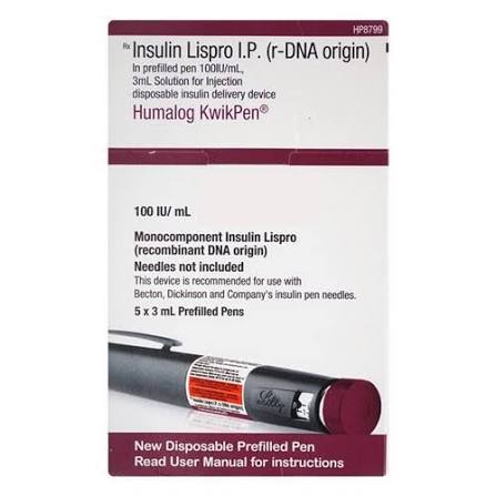 Humalog Insulin Pen Kwik Pen 100IU 3ml
